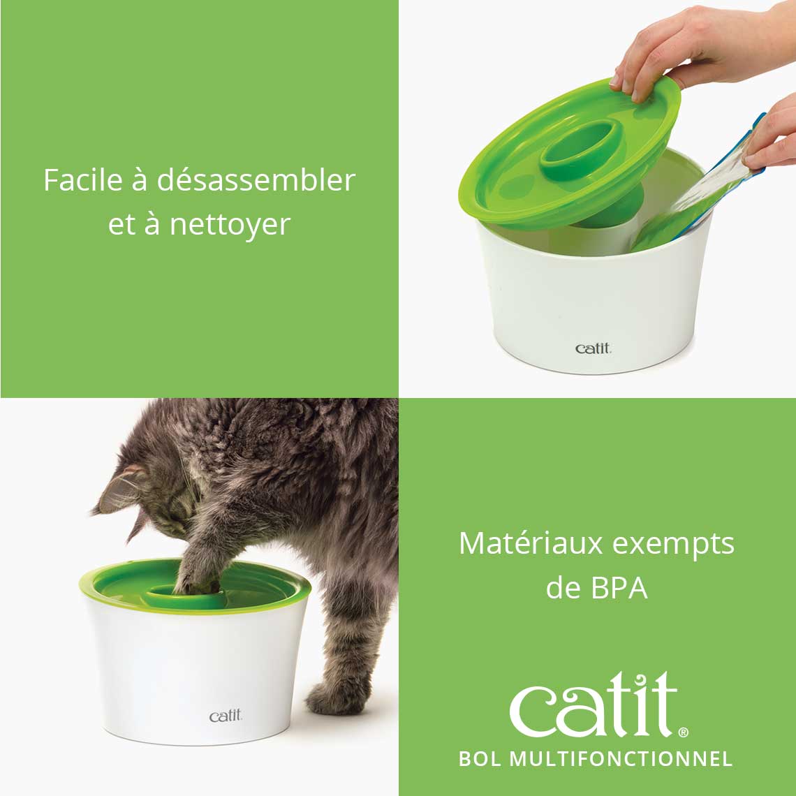 Gamelle multifonction pour chat - Catit