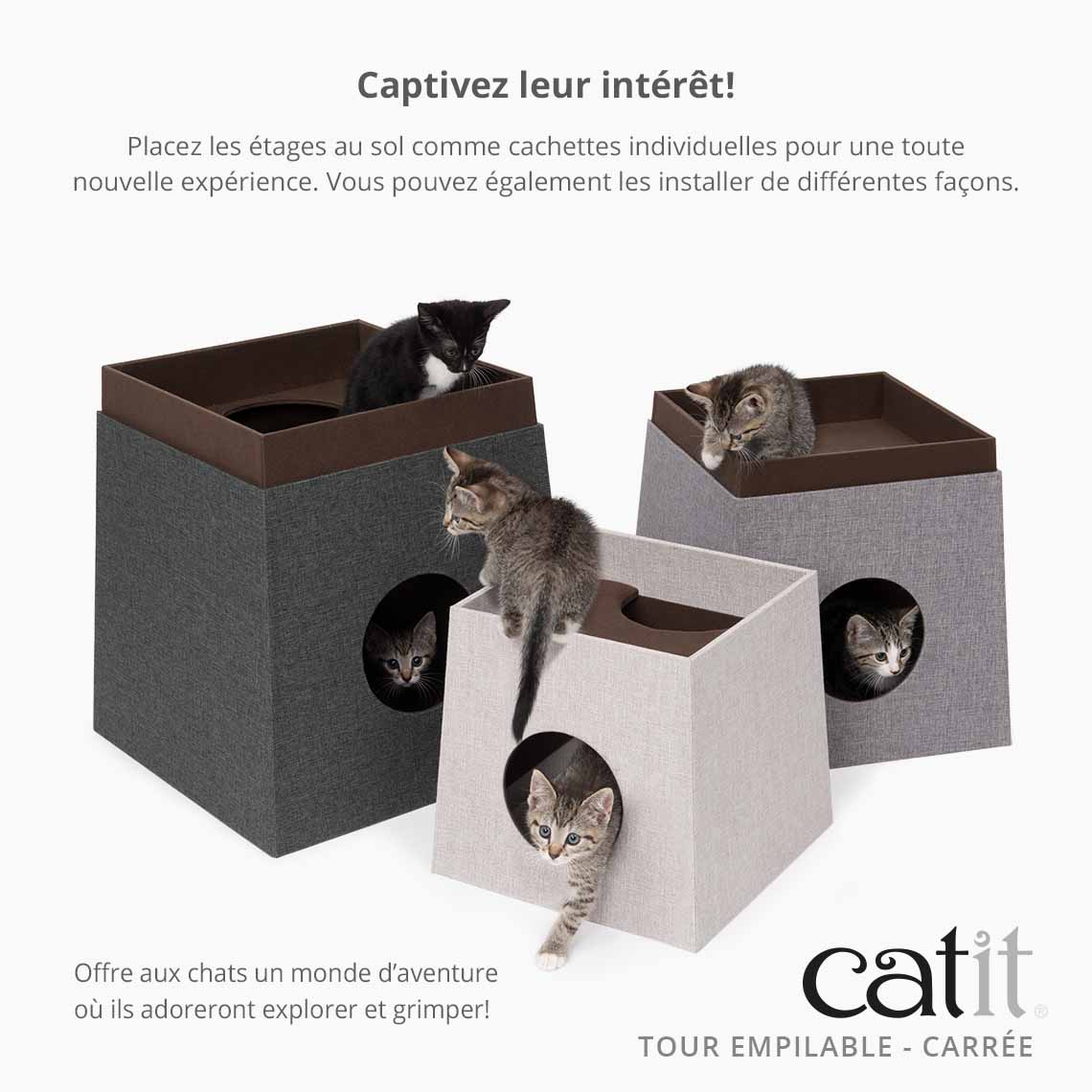 Tour empilable Catit pour chats ─ carrée
