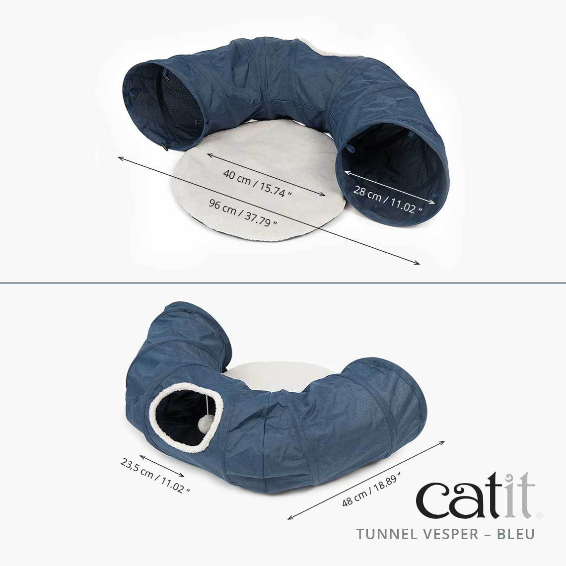 Tunnel en tissu pour chat - Catit Vesper - Bleu