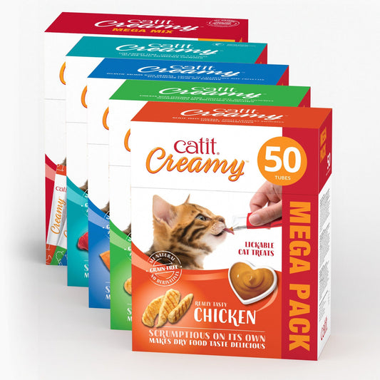 Friandises à lécher pour chat, paquet de 50 - Catit Creamy - 4 saveurs